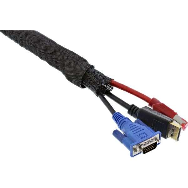 Naar omschrijving van 59991C - Self Closing Sleeving, black, 25mm diameter, 1m