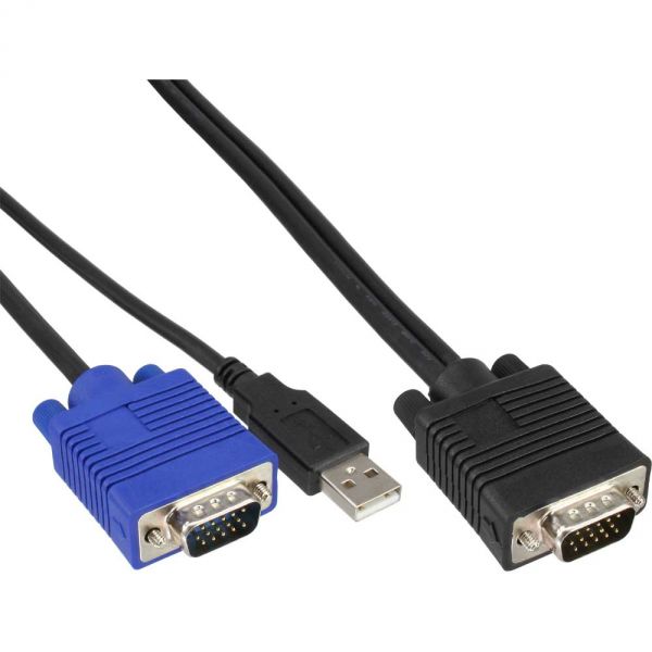 Naar omschrijving van 60667D - InLine KVM kabelset,  USB, voor 19Inch (48.26cm) KVM schakelaar, lengte 1.8m