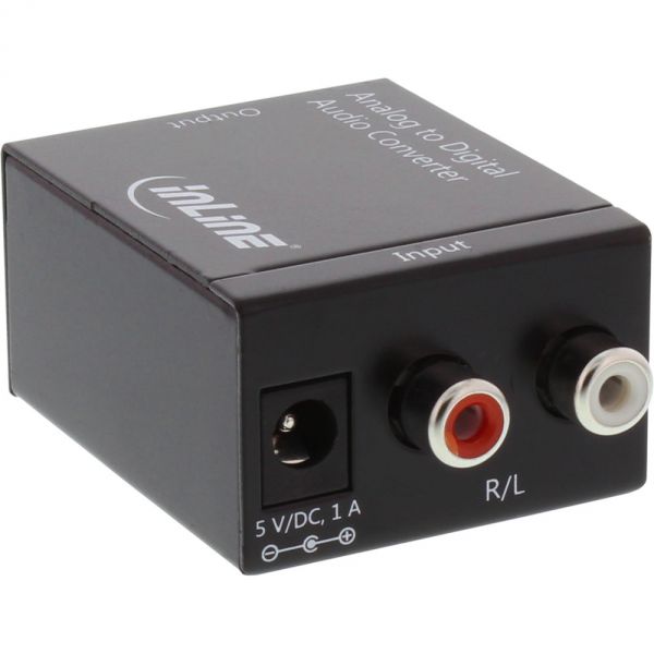 Naar omschrijving van 65001 - InLine Audio converter Analog to Digital, input 2x RCA stereo, output Toslink or RCA