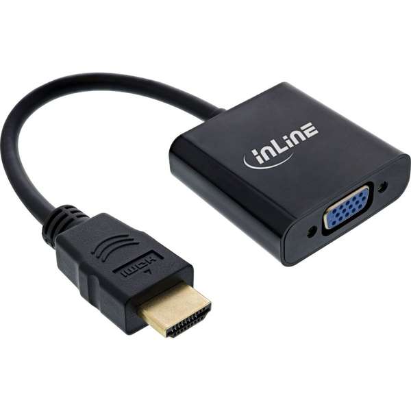 Naar omschrijving van 65003B - InLine Converter Cable HDMI to VGA, with Audio 0,10m