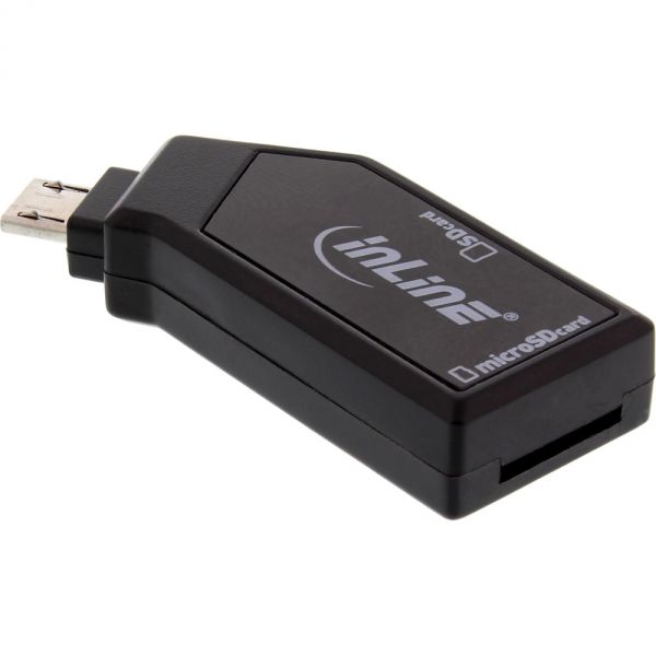 Naar omschrijving van 66778 - InLine OTG Mobile card reader, USB 2.0, for SD and microSD, for Android Smartphone und Tablet