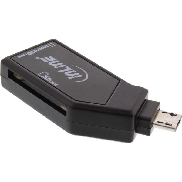 Naar omschrijving van 66778 - InLine OTG Mobile card reader, USB 2.0, for SD and microSD, for Android Smartphone und Tablet