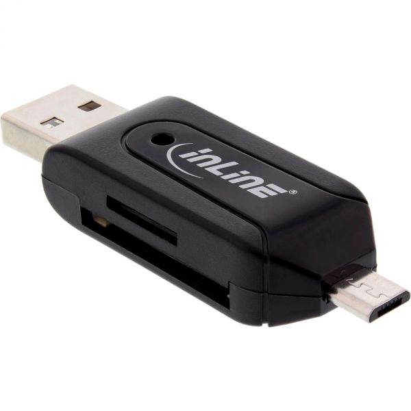 Naar omschrijving van 66779 - InLine OTG Dual Card Reader for SD and microSD, for Android und PC
