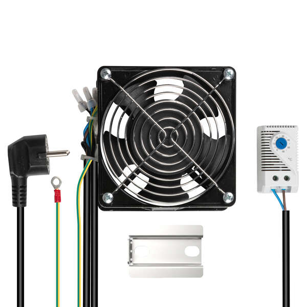 Naar omschrijving van 691664-1 - Complete built-in fan set for wall-mounted housing  incl. Thermostat and connection cables