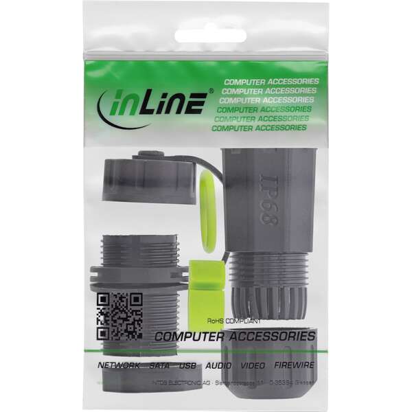 Naar omschrijving van 69927E - InLine Fiber optic coupler SC, short, IP68, 2x SC socket, M20