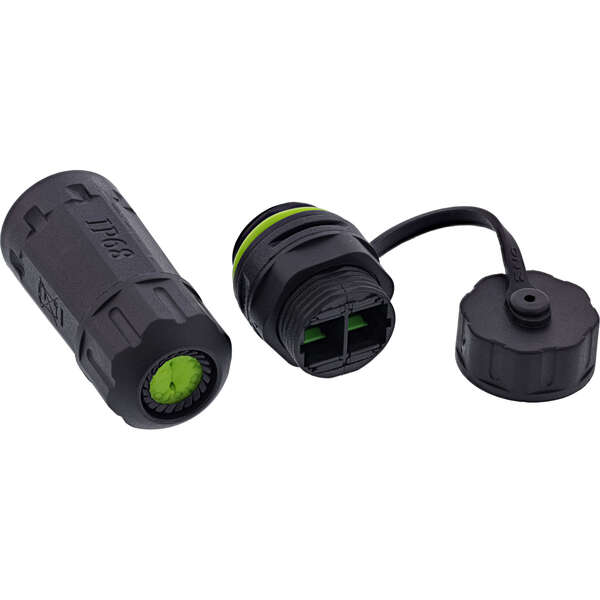 Naar omschrijving van 69927G - InLine Fiber optic coupler SC, short, IP68, 2x2 SC socket, M20