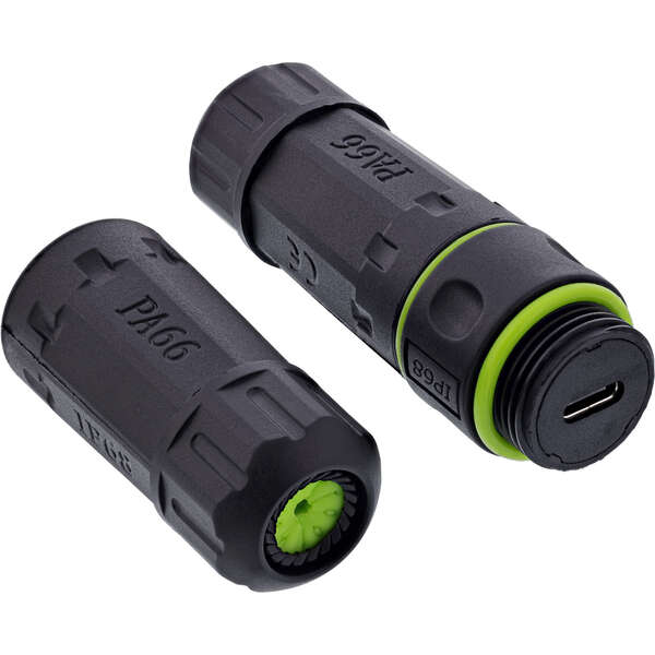 Naar omschrijving van 69927L - InLine® USB-C coupler, IP68, 2x USB-C socket, shielded, M20