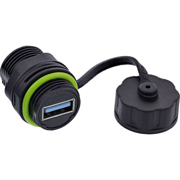 Naar omschrijving van 69927R - InLine® USB-A coupler, mini, IP68, shielded, 2x USB-A socket
