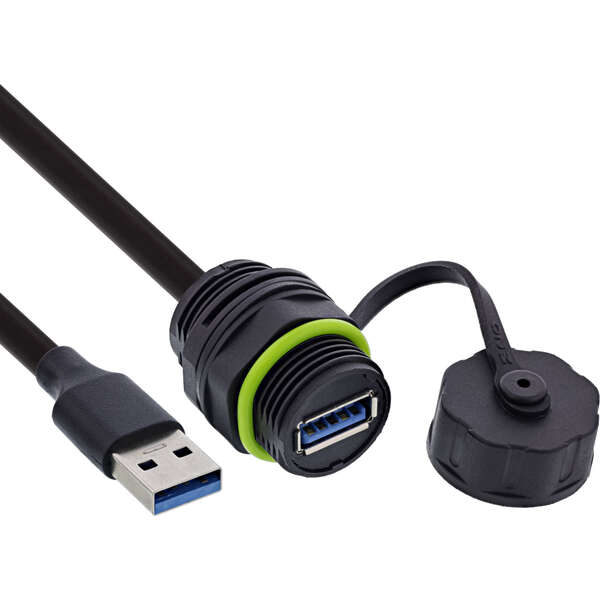 Naar omschrijving van 69927S - InLine® USB-A coupler, IP68, shielded, socket to plug, 50cm