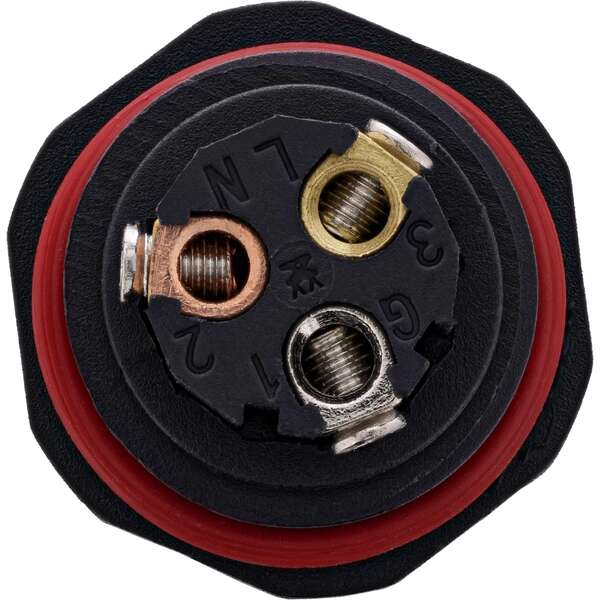 Naar omschrijving van 69927T - InLine Mains coupler, IP68, 3-pin, 2-way, M20, black