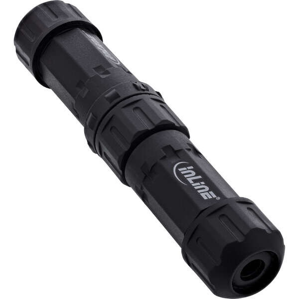 Naar omschrijving van 69927W - InLine Mains coupler, IP68, 3-pin, plug/socket, M20, black