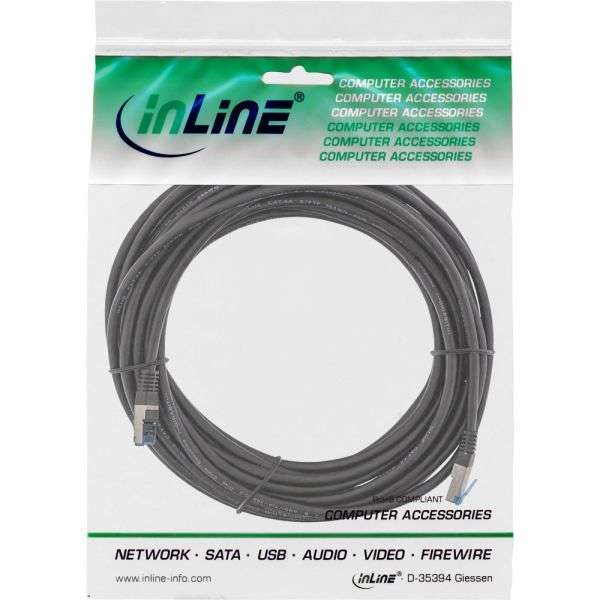 Naar omschrijving van 72805S - InLine Patch cable, Cat.6A, S/FTP, PE outdoor, black, 5m