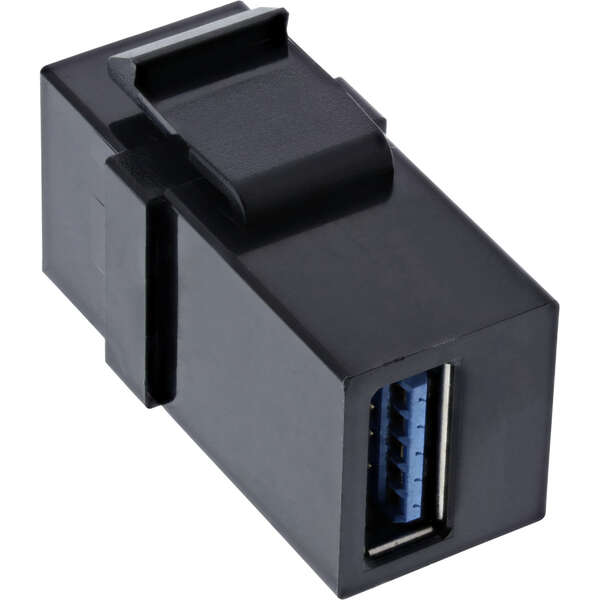 Naar omschrijving van 76202L - InLine USB 3.0 Snap-In module, USB-A F/F, black housing