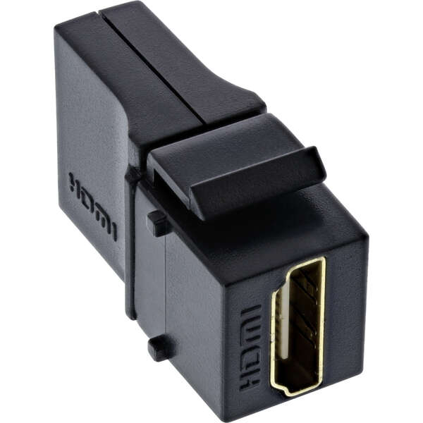 Naar omschrijving van 76202N - InLine® HDMI Keystone Snap-In module, 4K/60Hz, HDMI AF/AF angled black