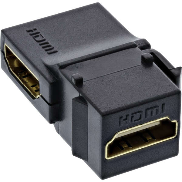 Naar omschrijving van 76202N - InLine® HDMI Keystone Snap-In module, 4K/60Hz, HDMI AF/AF angled black