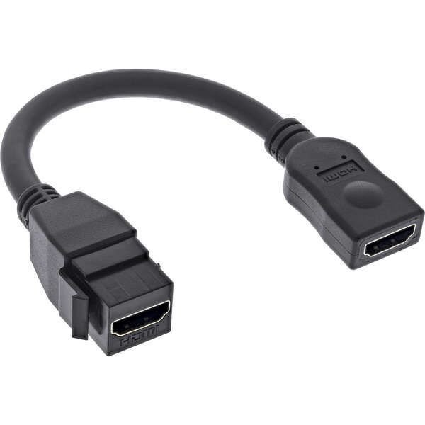 Naar omschrijving van 76206A - InLine® HDMI Keystone adapter cable 4K/60Hz, HDMI A female/female, black, 0.2m