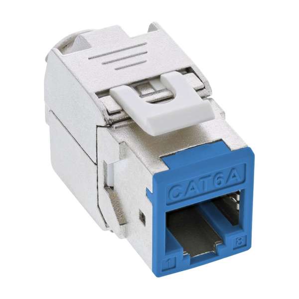 Naar omschrijving van 76207B - 8 stuks Pack InLine Keystone RJ45 jack, shielded, Cat.6A, blue
