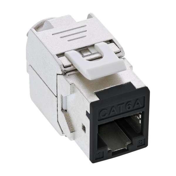 Naar omschrijving van 76207S - 8 stuks Pack InLine Keystone RJ45 jack, shielded, Cat.6A, black