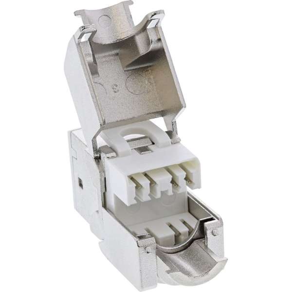 Naar omschrijving van 76207Y - 8 stuks Pack InLine Keystone RJ45 jack, shielded, Cat.6A, yellow