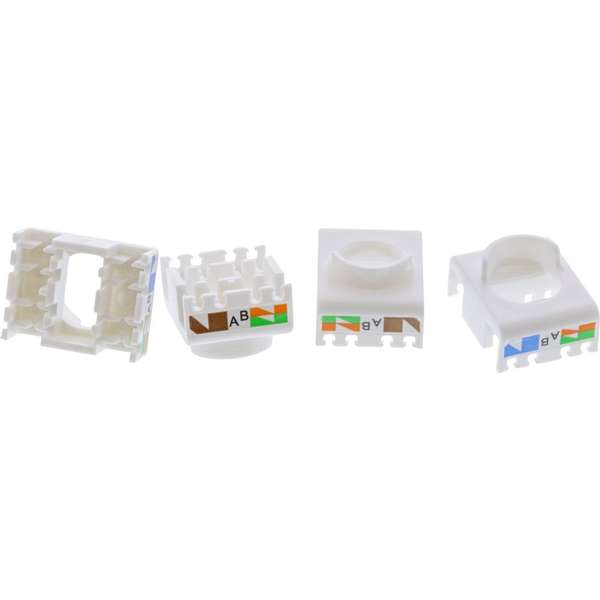 Naar omschrijving van 76207G - 8 stuks Pack InLine Keystone RJ45 jack, shielded, Cat.6A, green