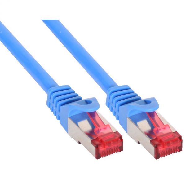 Naar omschrijving van 76933B - InLine Patch cable S/FTP (PiMf), Cat.6, blauw, halogeenvrij, 0.3m