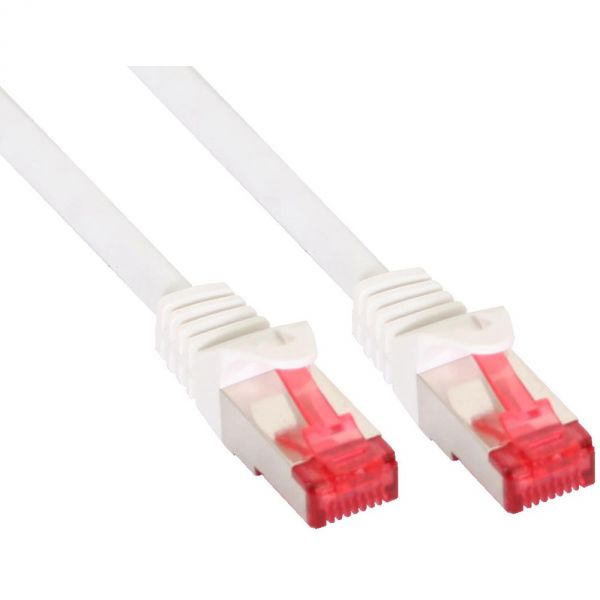 Naar omschrijving van 76933W - InLine Patch cable S/FTP (PiMf), Cat.6, halogeenvrij, wit, 0.3m