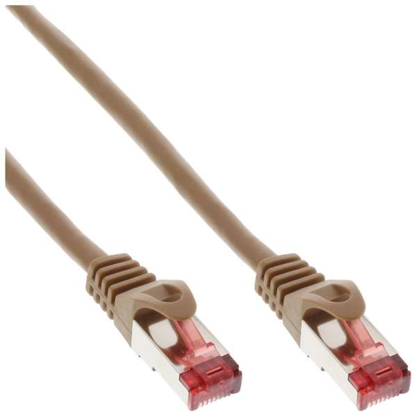 Naar omschrijving van IS6BR030 - InLine Patchkabel,  S-STP/PiMF, Cat. 6, bruin, 3m