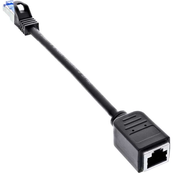 Naar omschrijving van 76501X - Aanbieding Patch cord extension, S/FTP (PiMf), Cat.6A, black, 0,2m