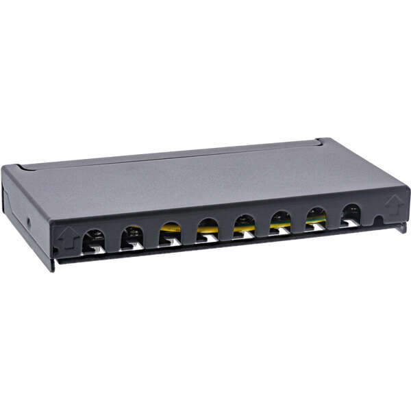 Naar omschrijving van 76818B - InLine® Patch panel Cat.6A 0.5U 8-port, table/wall/rail, black, dust protection