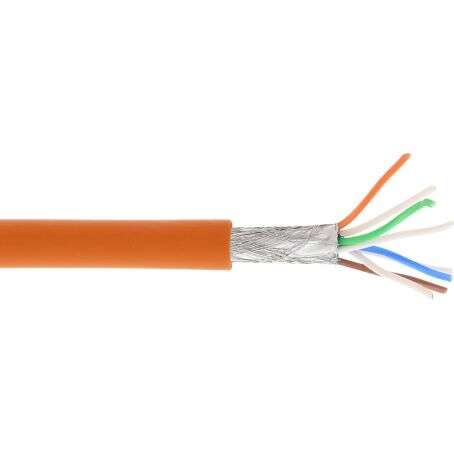 Naar omschrijving van 76899O - Patchkabel Cat.6(A) S-STP/PiMF, InLine, LSZH 500MHz, oranje, 100m
