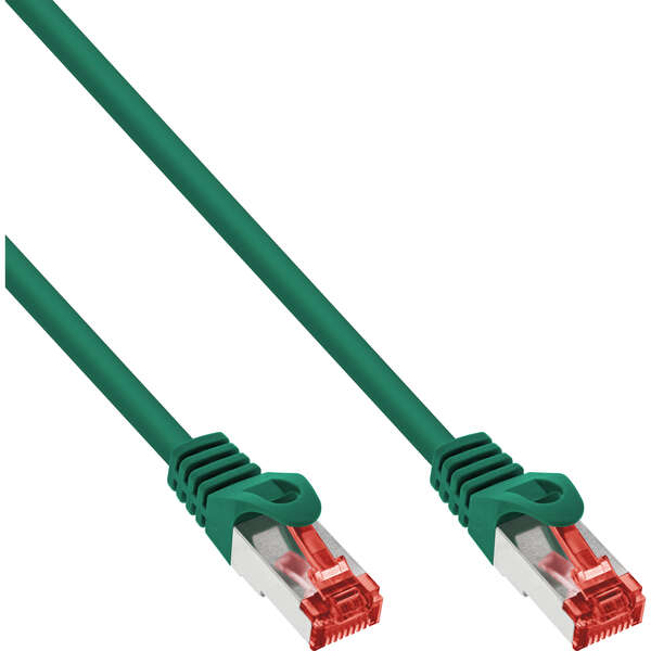 Naar omschrijving van 76903G - InLine Patch cable, S/FTP (PiMf), Cat.6, halogen-free, copper, green, 3m