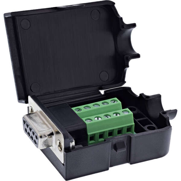 Naar omschrijving van 92501G - InLine D-Sub 9 breakout terminal block, socket, screw terminal, knurled screw