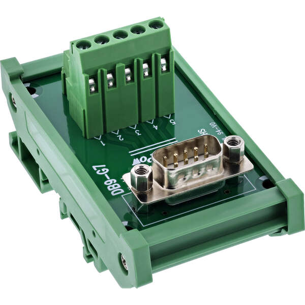 Naar omschrijving van 92501L - InLine D-Sub 9 terminal block, plug, screw terminal, top-hat rail