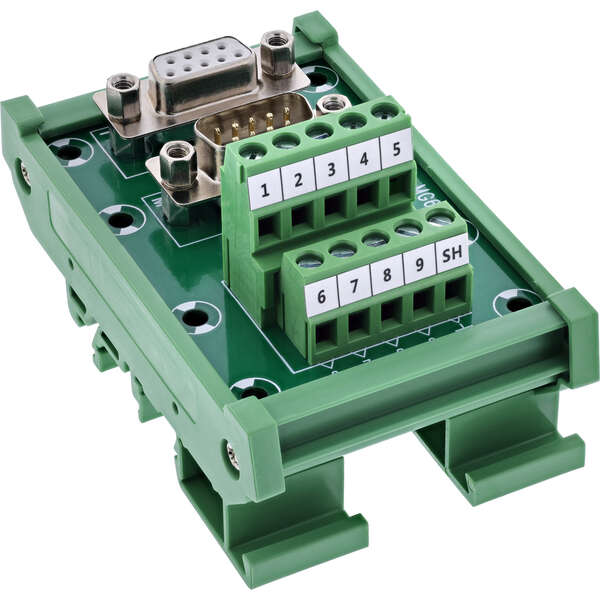 Naar omschrijving van 92501M - InLine D-Sub 9 terminal block, socket/plug, screw terminal, top-hat rail