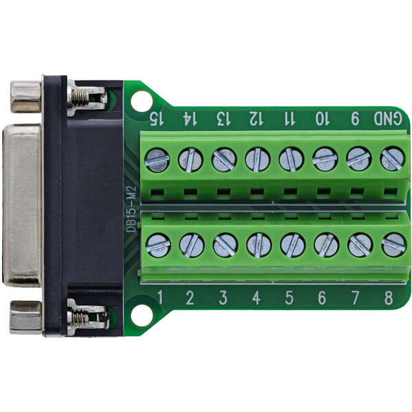 Naar omschrijving van 92502A - InLine D-Sub 15 terminal block, female, 2-row, screw terminal, screw lock