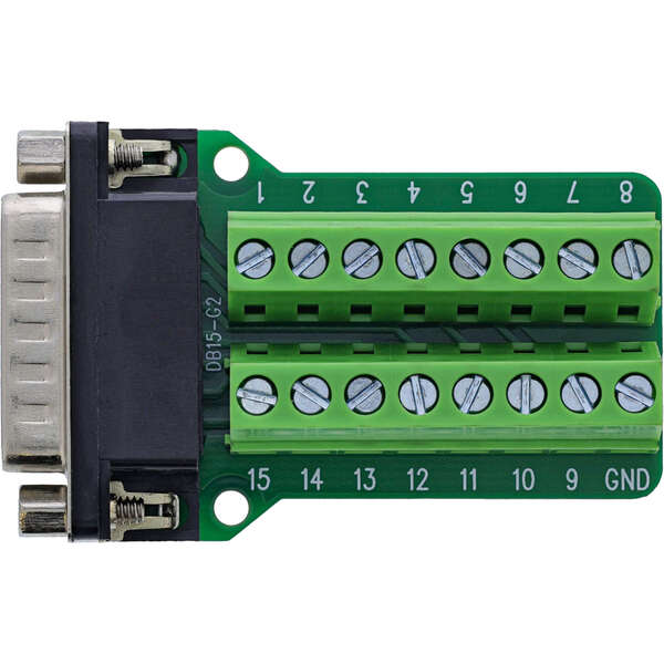 Naar omschrijving van 92502B - InLine D-Sub 15 terminal block, plug, 2-row, screw terminal