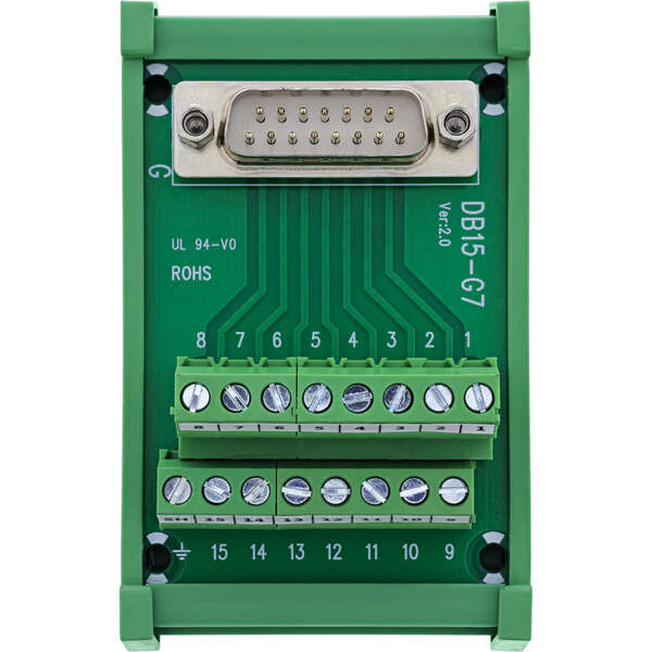 Naar omschrijving van 92502D - InLine D-Sub 15 terminal block, plug, top-hat rail, screw terminals