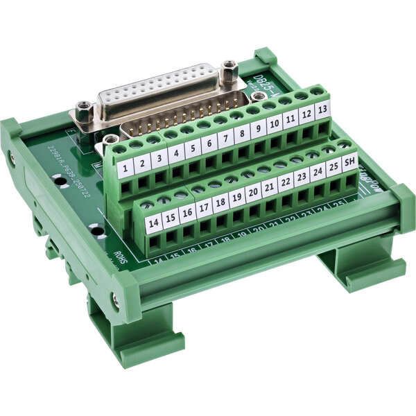 Naar omschrijving van 92502G - InLine D-Sub 25 terminal block, plug/socket, screw terminal, for top-hat rail