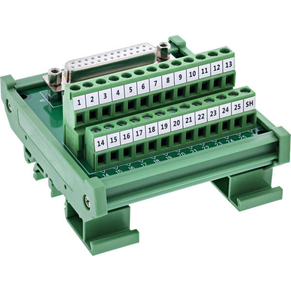 Naar omschrijving van 92502H - InLine D-Sub 25 terminal block, socket, screw terminal, for top-hat rail