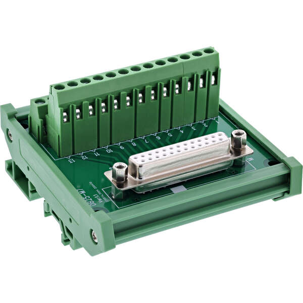 Naar omschrijving van 92502H - InLine D-Sub 25 terminal block, socket, screw terminal, for top-hat rail