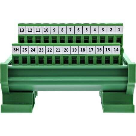 Naar omschrijving van 92502G - InLine D-Sub 25 terminal block, plug/socket, screw terminal, for top-hat rail