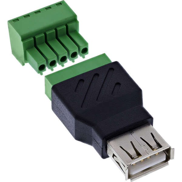 Naar omschrijving van 92504B - InLine USB-A socket to terminal block, 5-pin, without cable