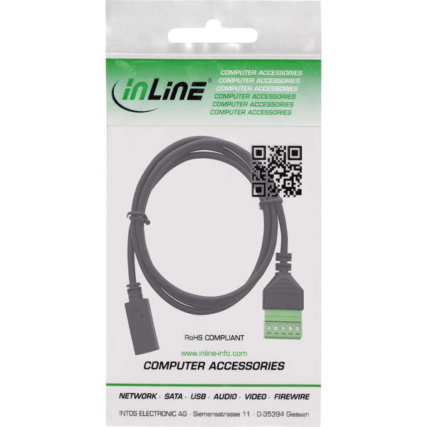 Naar omschrijving van 92504F - InLine USB-C socket to terminal block, 5-pin, with cable