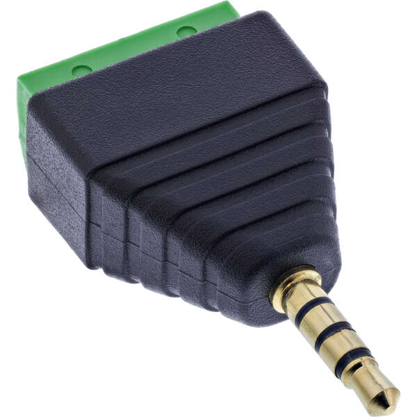 Naar omschrijving van 92504J - InLine 3.5 mm 4-pin jack plug to terminal block, stereo/microphone, black