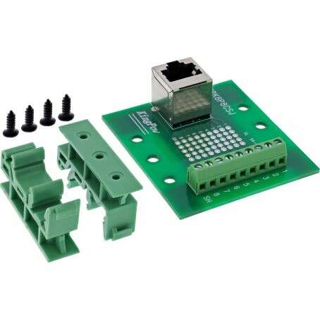 Naar omschrijving van 92505A - InLine Terminal block, RJ45 socket, upwards, for top-hat rail