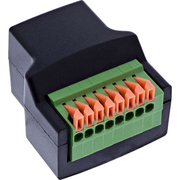 Naar omschrijving van 92505E - InLine® RJ45 socket to terminal block, 8-pin, push-in terminal