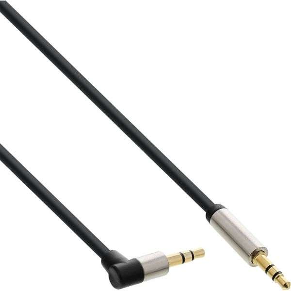 Naar omschrijving van 99222 - InLine Slim Audio Cable 3.5mm male to male angled Stereo 2m