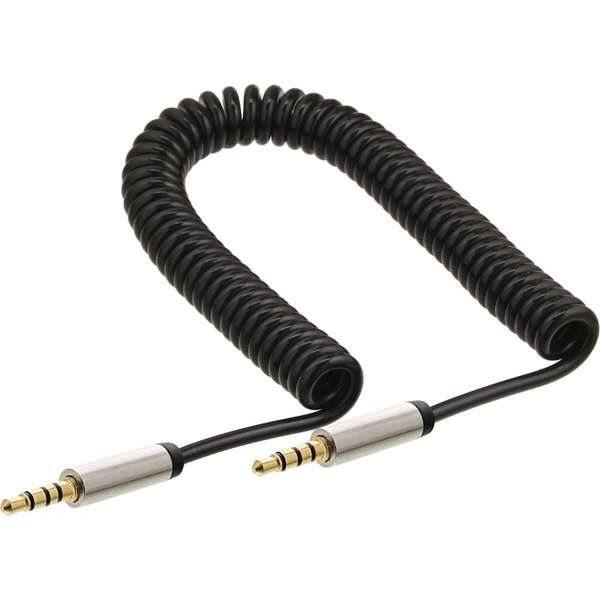 Naar omschrijving van 99271 - InLine Slim Audio Spiral Cable 3.5mm male to male 4-pin Stereo 1m
