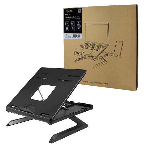 Naar omschrijving van AA0133 - Notebook stand, foldable, height adjustable, black