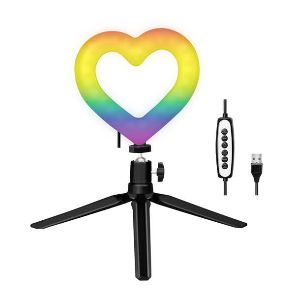 Naar omschrijving van AA0155 - Heart shaped LED tripod with lighting control, RGB